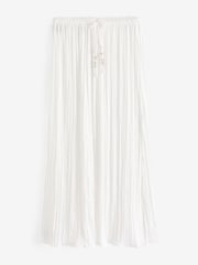 White Crinkle Satin Maxi Skirt - Image 7 of 8