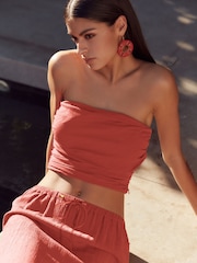 Terrakotta - Bandeau-Top in Crinkle-Optik - Bild 2 von 6