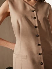 Mink Brown Premium Longline Tailored Waistcoat - Image 4 of 6