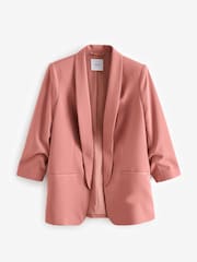 Pink Relaxed Ruched Sleeve Blazer - Image 5 of 6