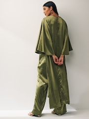 Green Longline Satin Blouse - Image 4 of 5