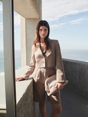Mink Brown Tailored Shorts - Image 1 of 6