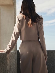 Mink Brown Tailored Shorts - Image 3 of 6