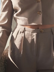 Mink Brown Tailored Shorts - Image 4 of 6