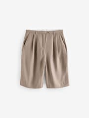 Mink Brown Tailored Shorts - Image 5 of 6
