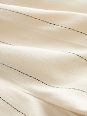 White Premium Linen Blend Pin Stripe Shorts - Image 6 of 6