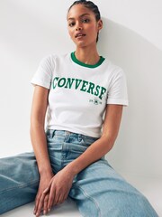 Converse White 100% Cotton Retro Chuck T-Shirt - Image 1 of 4