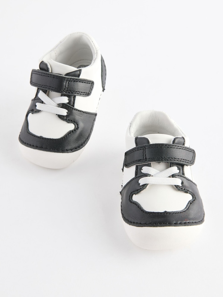 Black/White Wide Fit (G) Crawler Shoes - Image 1 of 5 Black/White Wide Fit (G) Crawler Shoes - Image 1 of 5
