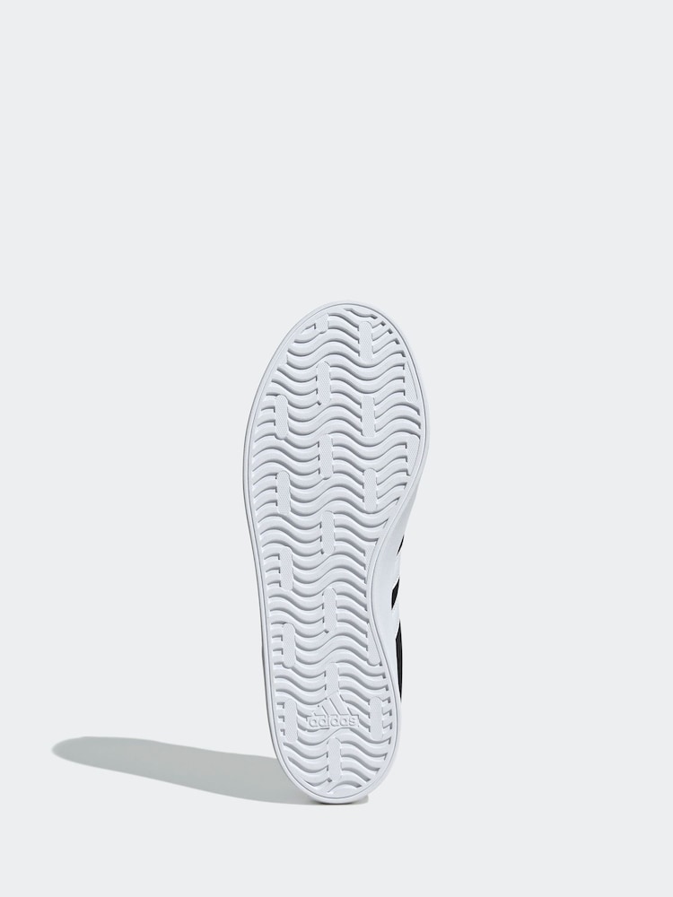 adidas White Black VL Court Trainers - Image 6 of 9