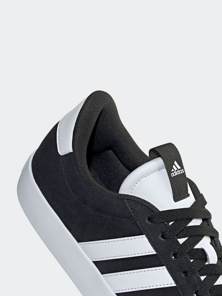 adidas White Black VL Court Trainers - Image 8 of 9
