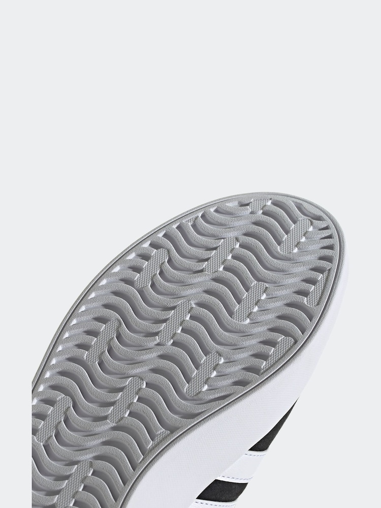 adidas White Black VL Court Trainers - Image 9 of 9
