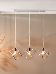 Pacific Silver Alessio Shiny Nickel Metal Three Cube Pendant Ceiling Light - Image 1 of 5