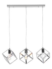 Pacific Silver Alessio Shiny Nickel Metal Three Cube Pendant Ceiling Light - Image 3 of 5