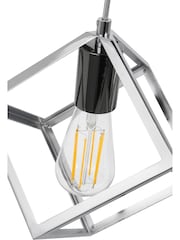 Pacific Silver Alessio Shiny Nickel Metal Three Cube Pendant Ceiling Light - Image 4 of 5