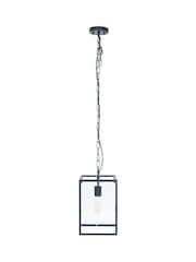 Pacific Black Llewellyn Matt Metal and Glass Pendant Ceiling Light - Image 2 of 5