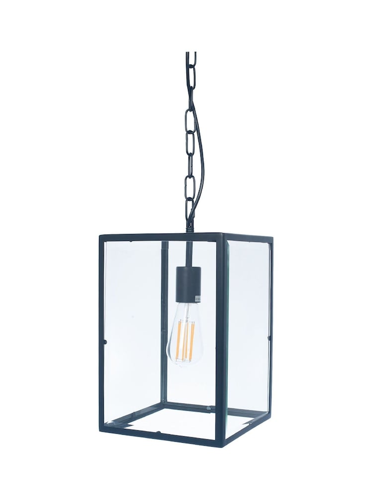 Pacific Black Llewellyn Matt Metal and Glass Pendant Ceiling Light - Image 5 of 5