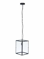 Pacific Black Llewellyn Matt Metal and Glass Pendant Ceiling Light - Image 6 of 6