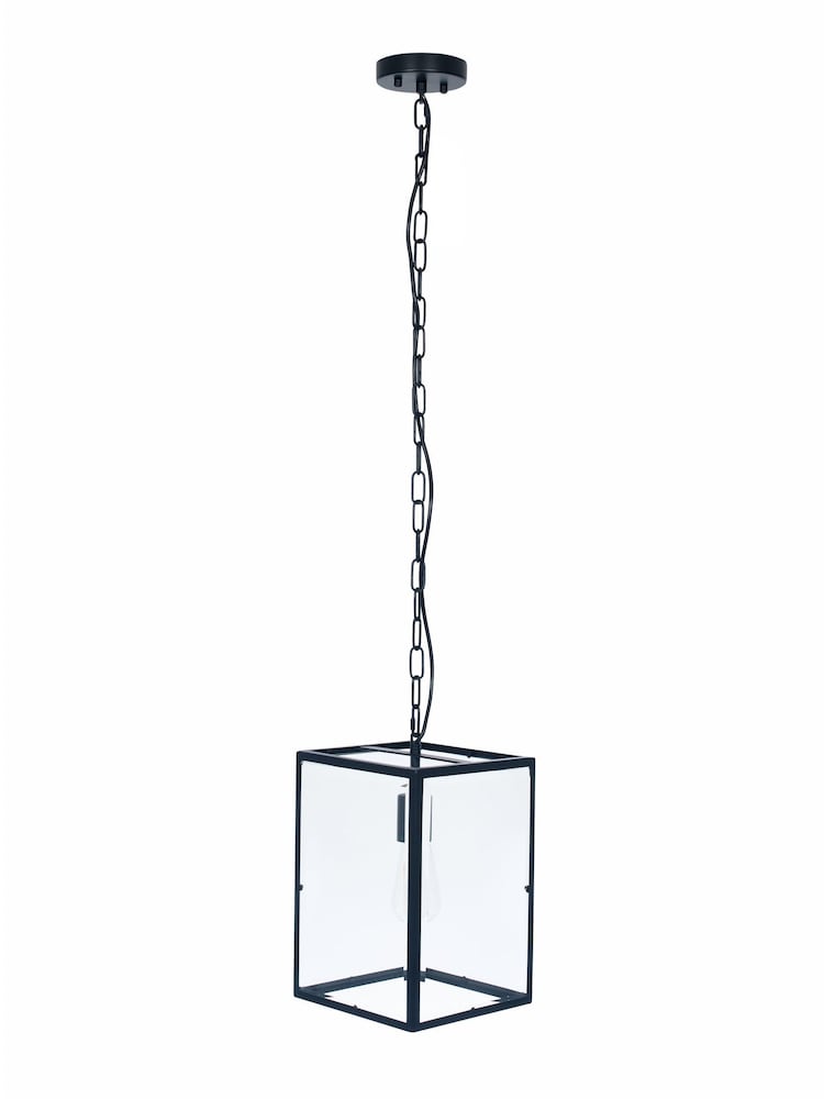 Pacific Black Llewellyn Matt Metal and Glass Pendant Ceiling Light - Image 6 of 6
