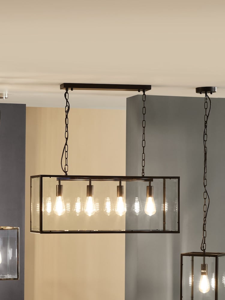 Pacific Black Llewellyn Matt Four Bulb Pendant Ceiling Light - Image 1 of 4