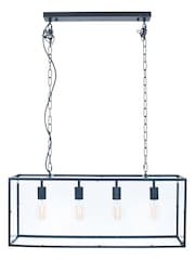 Pacific Black Llewellyn Matt Four Bulb Pendant Ceiling Light - Image 2 of 4