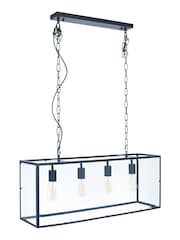 Pacific Black Llewellyn Matt Four Bulb Pendant Ceiling Light - Image 3 of 4