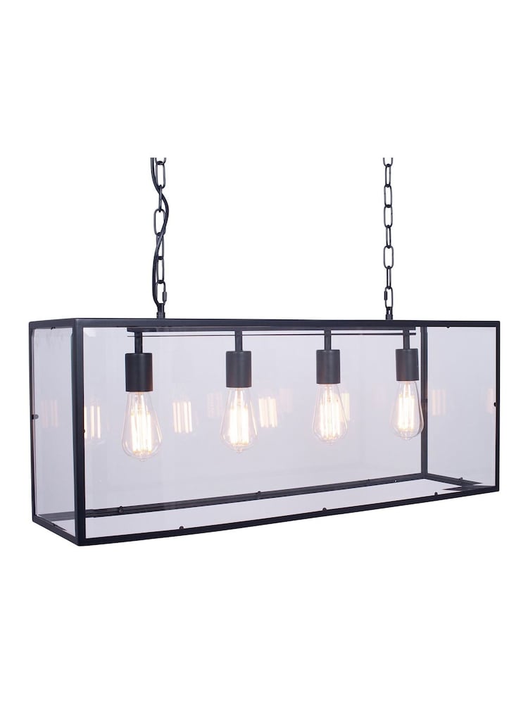Pacific Black Llewellyn Matt Four Bulb Pendant Ceiling Light - Image 4 of 4