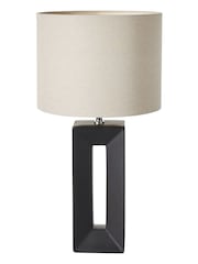 Pacific Black Block Ceramic Tall Table Lamp - Image 2 of 5