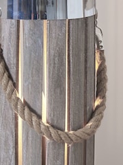 Pacific Grey Austell Wash Wood Small Lantern Table Lamp - Image 2 of 5