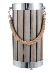 Pacific Grey Austell Wash Wood Small Lantern Table Lamp - Image 3 of 5