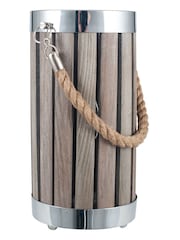 Pacific Grey Austell Wash Wood Small Lantern Table Lamp - Image 4 of 5