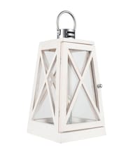 Pacific White Devon Wash and Chrome Lantern Table Lamp - Image 4 of 5