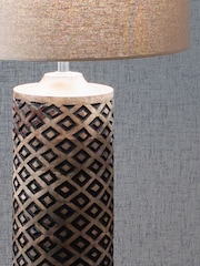 Pacific Brown Orissa Tall Wooden Diamond Table Lamp - Image 2 of 5