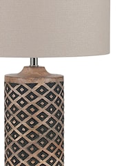 Pacific Brown Orissa Tall Wooden Diamond Table Lamp - Image 4 of 5