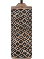 Pacific Brown Orissa Tall Wooden Diamond Table Lamp - Image 5 of 5