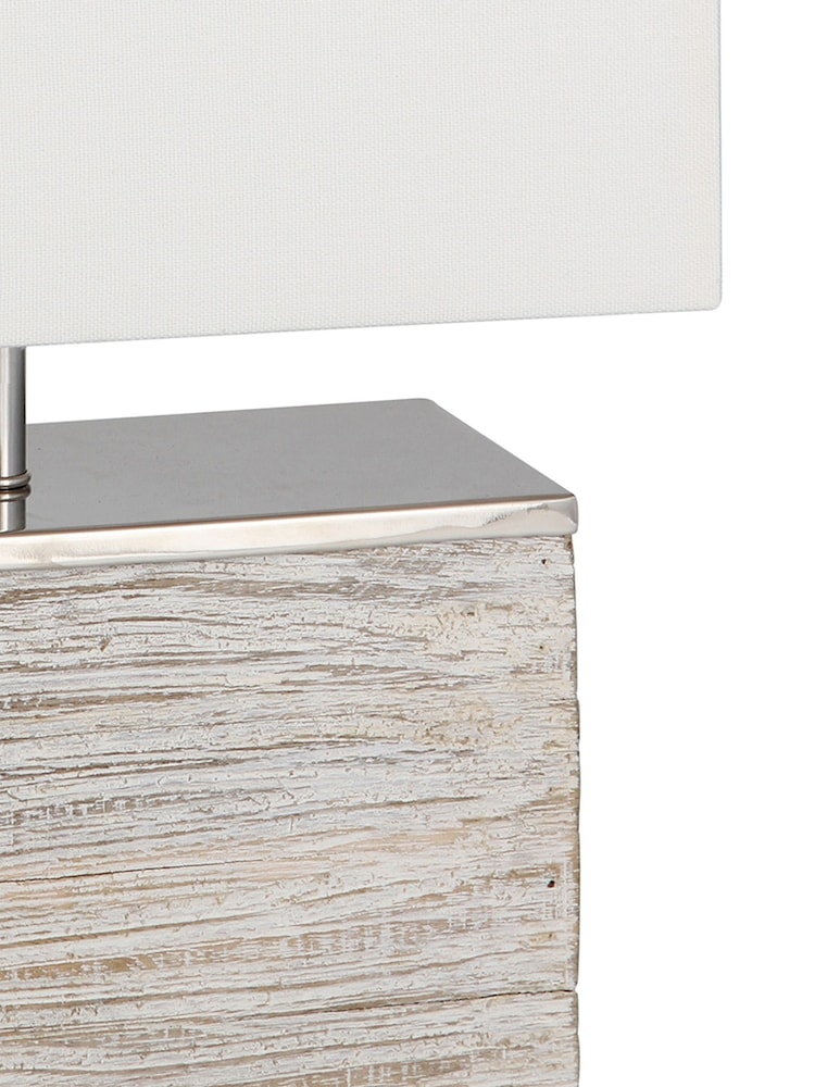 Pacific White Hampton Wash Wood Table Lamp - Image 5 of 5