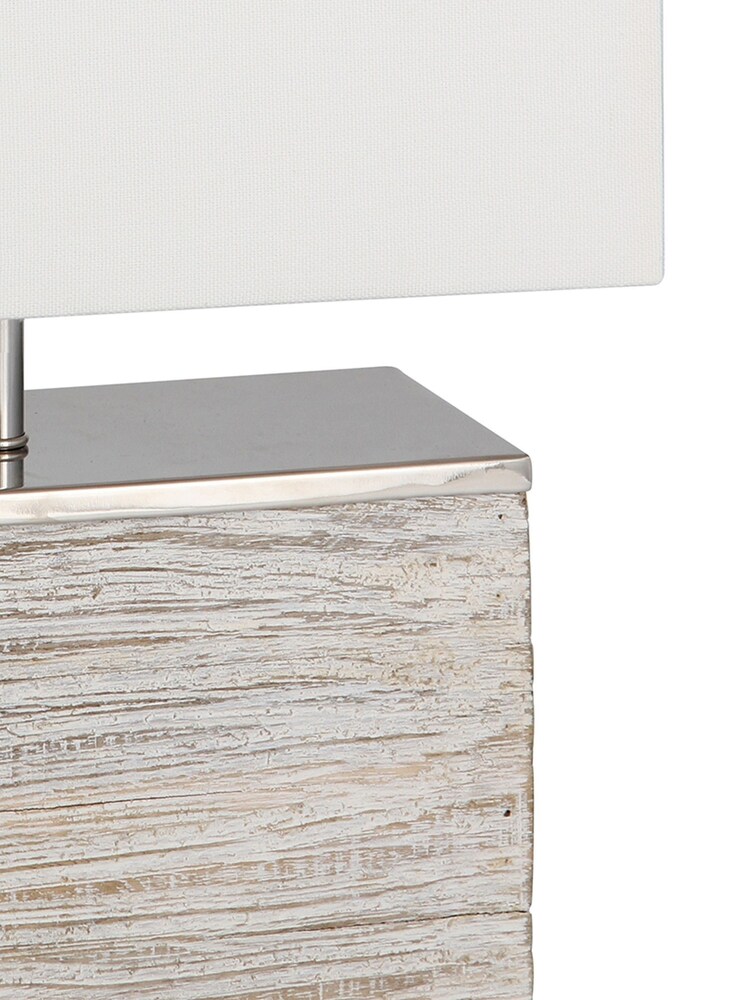 Pacific White Hampton Wash Wood Table Lamp - Image 5 of 5 Pacific White Hampton Wash Wood Table Lamp - Image 5 of 5