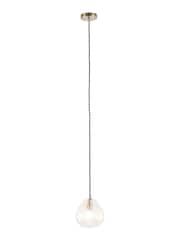 Pacific Clear Ella Ribbed Glass Teardrop Pendant Ceiling Light - Image 4 of 4