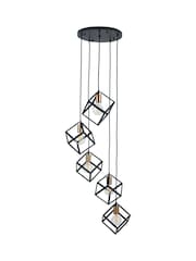 Pacific Black Alessio Matt Metal Five Cube Pendant Ceiling Light - Image 2 of 3