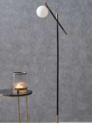 Pacific White Wanda Orb and Metal Floor Lamp - Image 1 of 6