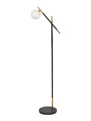 Pacific White Wanda Orb and Metal Floor Lamp - Image 2 of 6