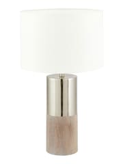 Pacific Silver Etosha Grey Wood and Metal Table Lamp - Image 2 of 5