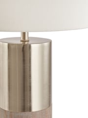 Pacific Silver Etosha Grey Wood and Metal Table Lamp - Image 3 of 5