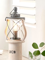 Pacific White Gibson Wood Lantern Table Lamp - Image 1 of 5