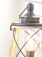 Pacific White Gibson Wood Lantern Table Lamp - Image 2 of 5