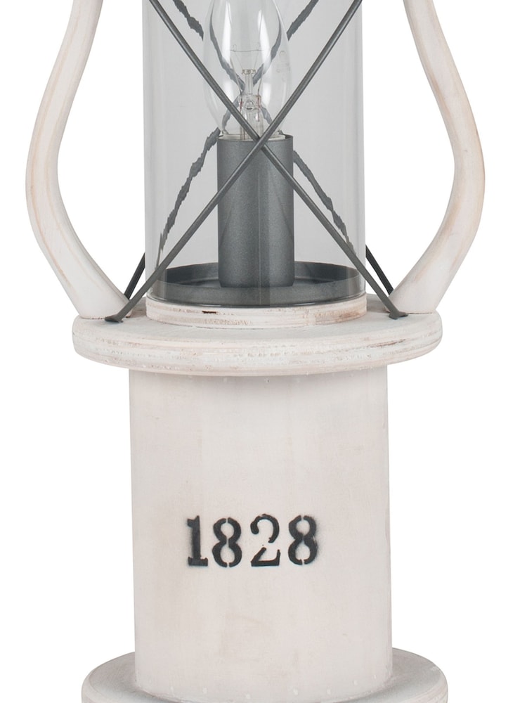 Pacific White Gibson Wood Lantern Table Lamp - Image 5 of 5