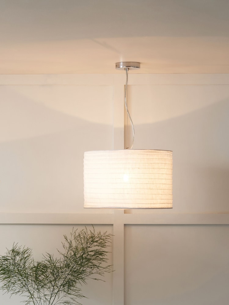 Pacific White Patpong 35cm Jute Easy Fit Pendant Ceiling Light - Image 1 of 3