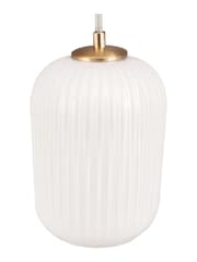 Pacific Gold Alessia Glass and Metal Ribbed Glass Pendant Ceiling Light - Image 4 of 6