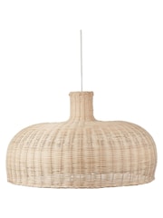 Pacific Natural Caswell Rattan Dome Pendant Ceiling Light - Image 2 of 6