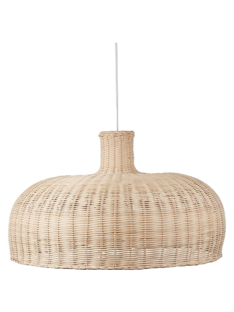Pacific Natural Caswell Rattan Dome Pendant Ceiling Light - Image 2 of 6