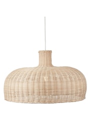 Pacific Natural Caswell Rattan Dome Pendant Ceiling Light - Image 3 of 6